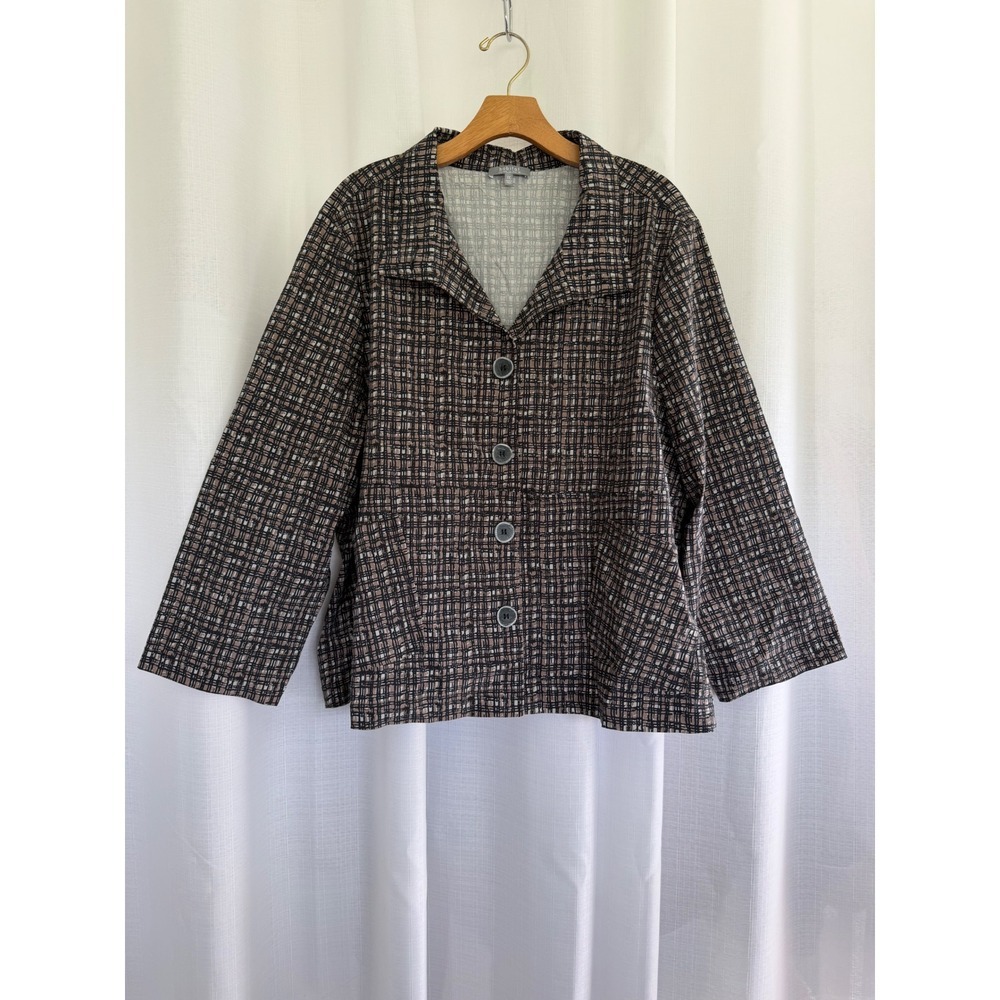 Habitat Clothes To Live In Button Front Crop Jacket Size XXL Brown Black
